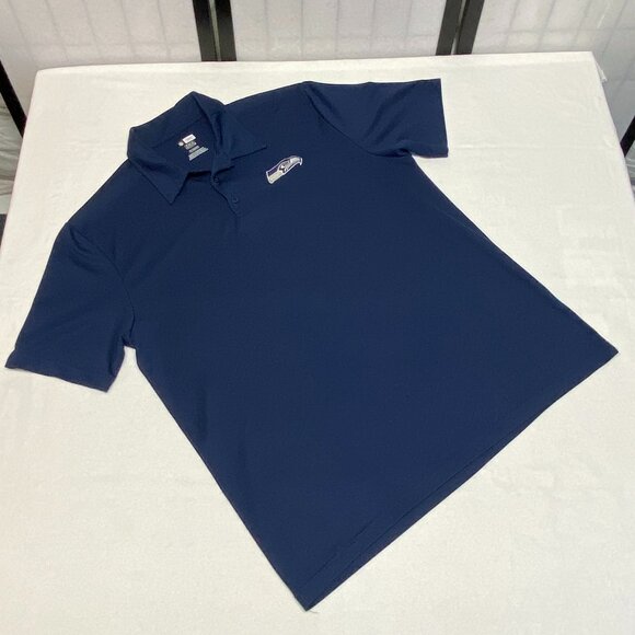 NFL Team Apparel Short Sleeve Seattle Seahawks TX3 Cool Polo Shirt XL Navy - Picture 8 of 14